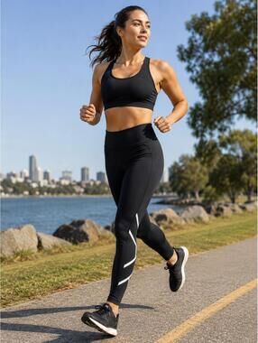 2XU Women’s Compression Leggings Black Reflective Running Workout Size S